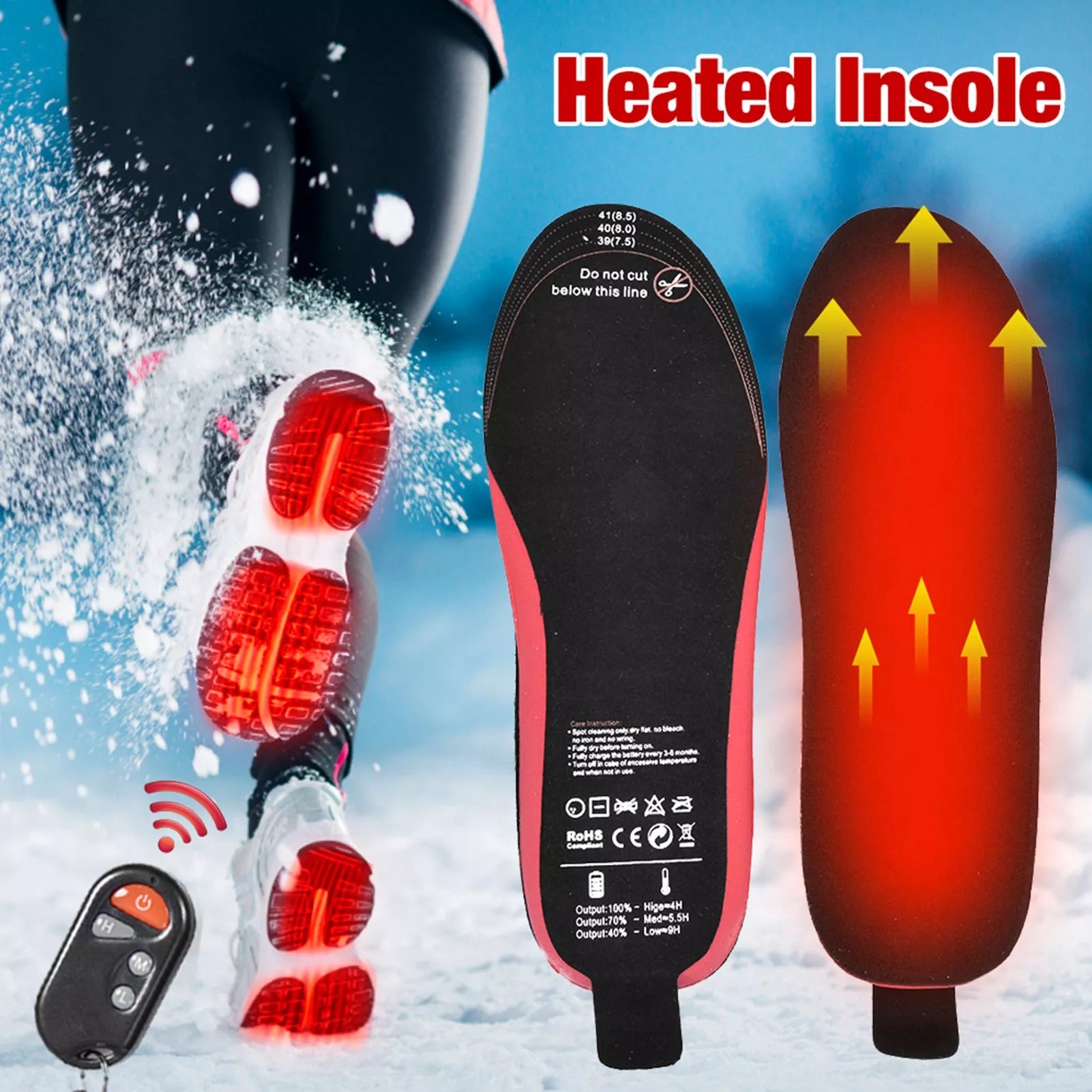 Rechargeable Electric Heating Insoles With Remote